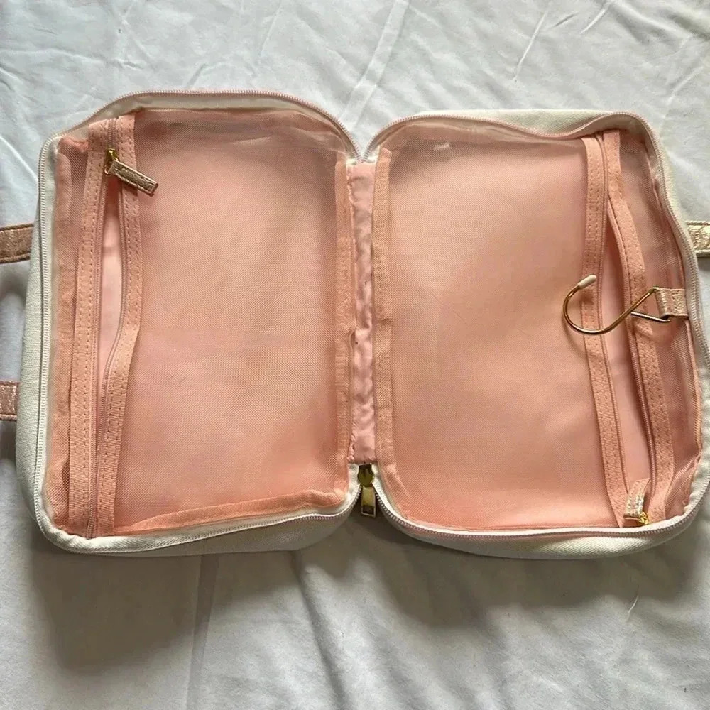 Benefit zippered make up bag/ cosmetics with hook sparkle - Picture 4 of 6